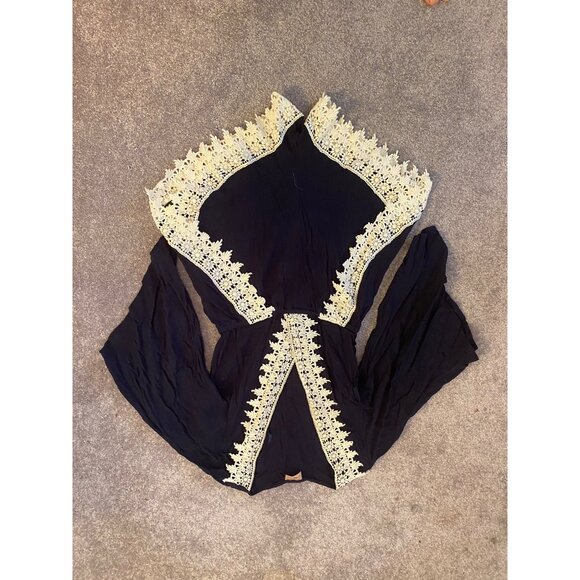 Debbie Dabbie Navy & White Lace Trim Romper Size 8 - Picture 4 of 11